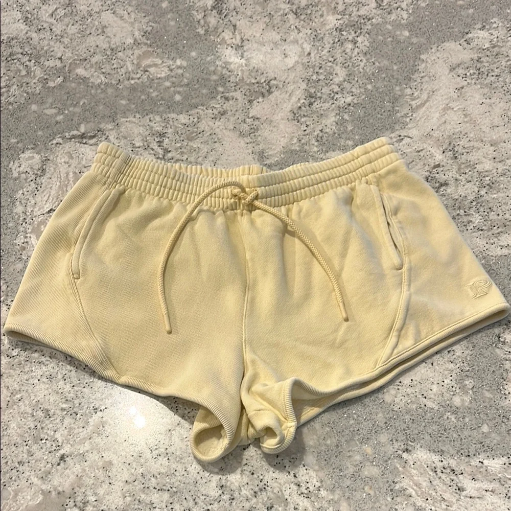 PINK Victoria's Secret Yellow Shorts with Elastic Waistband - Picture 1 of 5